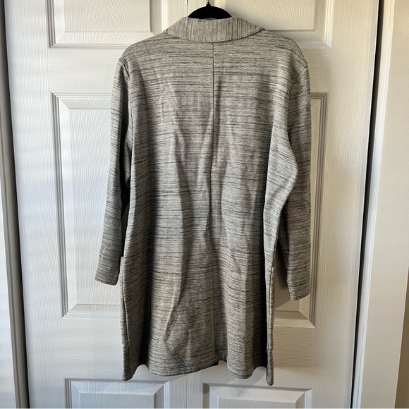EILEEN FISHER Chevron Knit Long Sleeve Jacket Gray with Pockets size Large - Picture 6 of 6